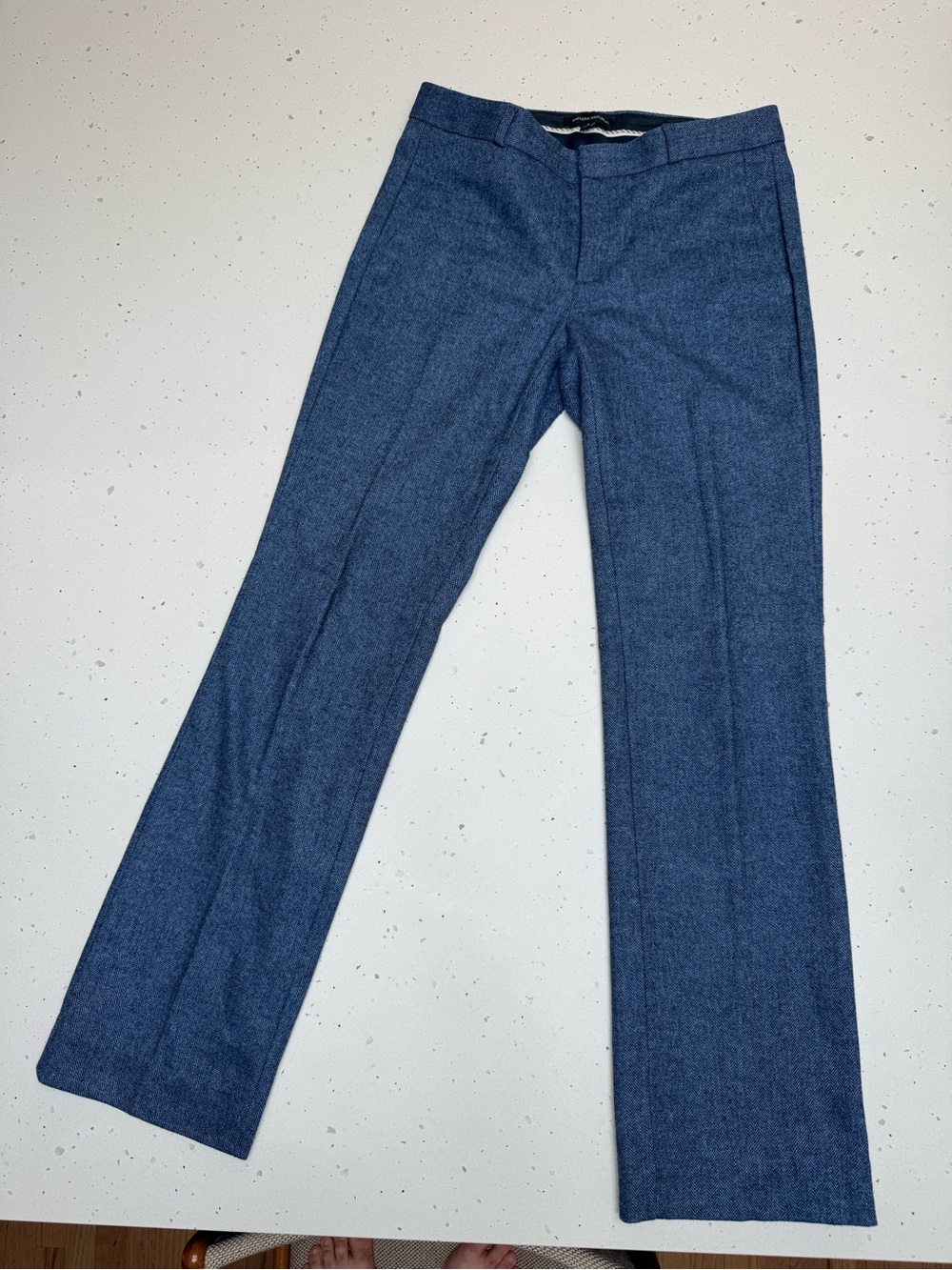 Banana Republic Logan Blue Herringbone Wool Pants 4R